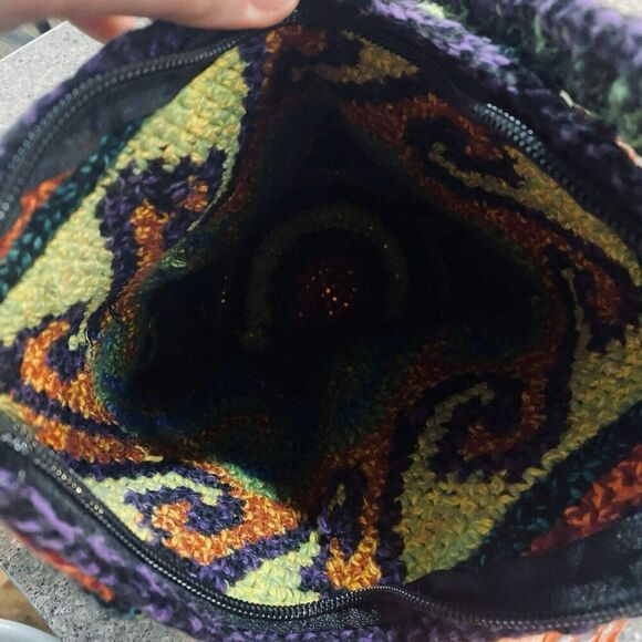 Woven Handmade Circle Bottom Colorful Crossbody‎ Bucket Purse Guatemalan Fun - Picture 6 of 6